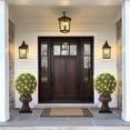 thumbnail image 2 of 20-pulgada artificial plant topiary ball. pre-lit con 50 lights comes con timer y remote control. ideal para para outdoor y indoor use sturdy pot con red urn base (2 pcs), 2 of 6