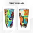thumbnail image 3 of Lsque Scooby-Doo Pattern 20oz Car Cup with Lid and Straw, Insulated Coffee Cup with Straw Topper, Spill Proof Travel Coffee Mug, Stainless Steel Tumble, 3 of 8