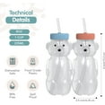 thumbnail image 5 of The 730 Project Honey Bear Straw Cup for Toddlers, 8 oz, Therapy Baby Bottle, Red/Blue, 2 Pack, 5 of 7
