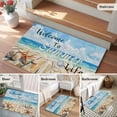 thumbnail image 5 of 2x3 Ft Entryway Area Rug, Coastal Beach Kitchen Rug Runner Washable Floor Mat, Retro Summer Ocean Wave Starfish Shell Non Slip Indoor Door Mat Throw Carpet for Bathroom Living Room Bedroom, 5 of 8