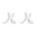 thumbnail image 4 of relayinert Soft Five Toe Socks Stretchable Cotton High Crew Socks Athletic Solid Socks White 2Set, 4 of 6