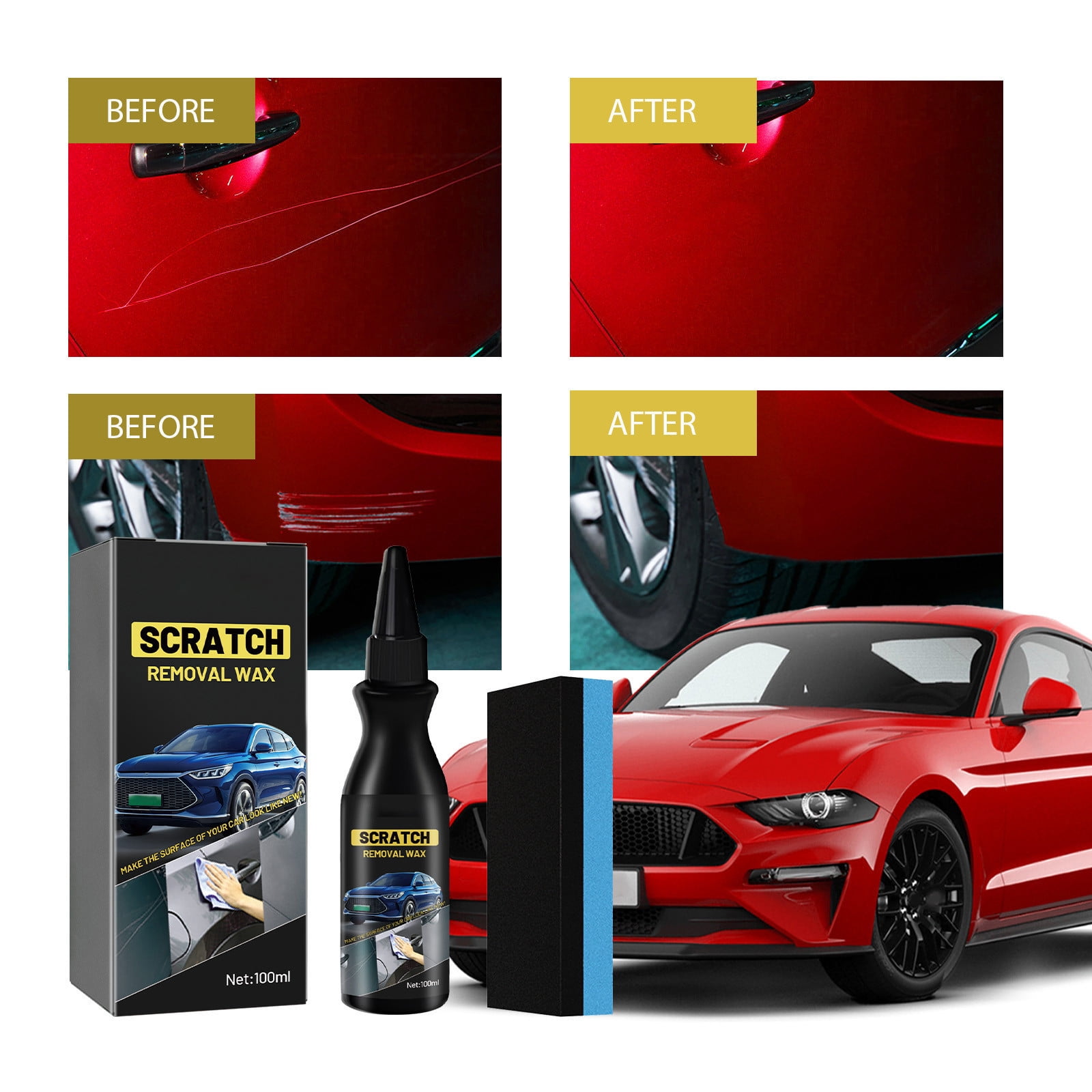 Pâte Réparatrice Rayures Voiture 100g - Efface Rayures Légères, Oxydation, Tourbillons, Pour Peinture Auto - 5
