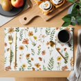 thumbnail image 2 of Yellow Spring Floral Placemats Set of 8, Flowers Leaves Elegant Pastoral Placemats for Dining Table, Place Mats for Kitchen Tabletop, Waterproof Wipeable Dining Table Mats Set, 2 of 9