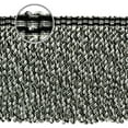 thumbnail image 2 of 6" (15cm) Bullion Fringe Trim with Fancy Woven Gimp Header # BFMLT6WVN,, Silver Grey Black #PR23 (Pure Black, Light Grey, Grey Silver) 18 Yards (54 ft/16.5m), 2 of 3