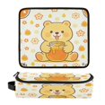 thumbnail image 6 of Hair Tools Storage with Heat Resistant Mat- Bear Eating Honey Pattern Printed Curling Iron Travel Bag/Flat Iron Case for Women, 6 of 8