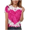 thumbnail image 2 of ITSAME Girls Short Sleeve T-Shirt, Crewneck Heart Graphic Fashion Casual Kids Valentine's Day T-Shirts Multicolor 9-10T, 2 of 5