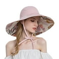 thumbnail image 2 of Fesfesfes Women's Summer Sun Outdoor UV Protection Floral Print Foldable Wide Brim Fishing Bucket Beach Hat, 2 of 4