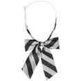 thumbnail image 1 of INSPIRAR CHIC Lazos de Mujer Estilosos con Banda Elástica Ajustable, Lazos Pre-atados a Rayas, 1 pieza Negro Plata, 1 of 6
