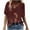 Burgundy, variant on Fesfesfes Oversized Workout Shirts for Women's Fashion Casual Plus Size Scenic Flowers Printing V-Neck T-Shirt Tops Women Tops M(US:6)