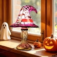 thumbnail image 4 of UALSRZL Witch Hat Lamp Halloween Decorations, Handcrafted Stained Glass Hats Lights, Resin Gothic USB Wizard Hats Night Light for Holiday Decor Gifts, 4 of 7