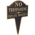 thumbnail image 1 of Yard Stake Sign Private Property No Trespassing Weatherproof Aluminum Security Sign For Outdoor Garden Home And Business Black 1Pack, 1 of 4