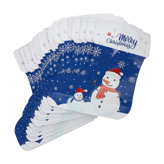 BOPORO 20Pcs Christmas Sock Candy Bags Self-sealing Bags Food Storage Bags Wrapping Bag