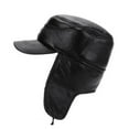 thumbnail image 2 of Adjustable Size Men Genuine Leather Hat Autumn Winter Warm Hats For Men Flat Cap, 2 of 6