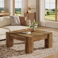 thumbnail image 5 of 39" Square Wooden Coffee Table, Rustic Farmhouse Center Table with Sturdy Legs for Living Room, Easy-to-Assemble Accent Furniture, 5 of 8