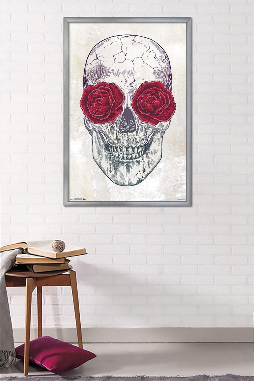 Rachel Caldwell - Skull Roses Wall Poster, 22.375" x 34", Framed