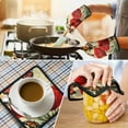 thumbnail image 4 of Red Flower Butterflies Kitchen Oven Mitt and Pot Holder Sets 2 Pcs for Baking, Cooking and Grilling, Heat Resistant Up To 392 °F, 4 of 7