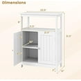 thumbnail image 3 of QRKD Bathroom Storage Cabinet, Freestanding Floor Organizer with 2 Doors & 1 Adjustable Shelf, Modern Home Bathroom Furniture for Living Room Entryway Kitchen (Cabinet, White), 3 of 9