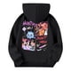 thumbnail image 4 of Moonsky Sudadera con capucha y cordón HUNTRX, estampado de grupo de chicas coreanas, jersey corto, suave y cómodo, top de manga larga para primavera y otoño. Negro 110, 4 of 5