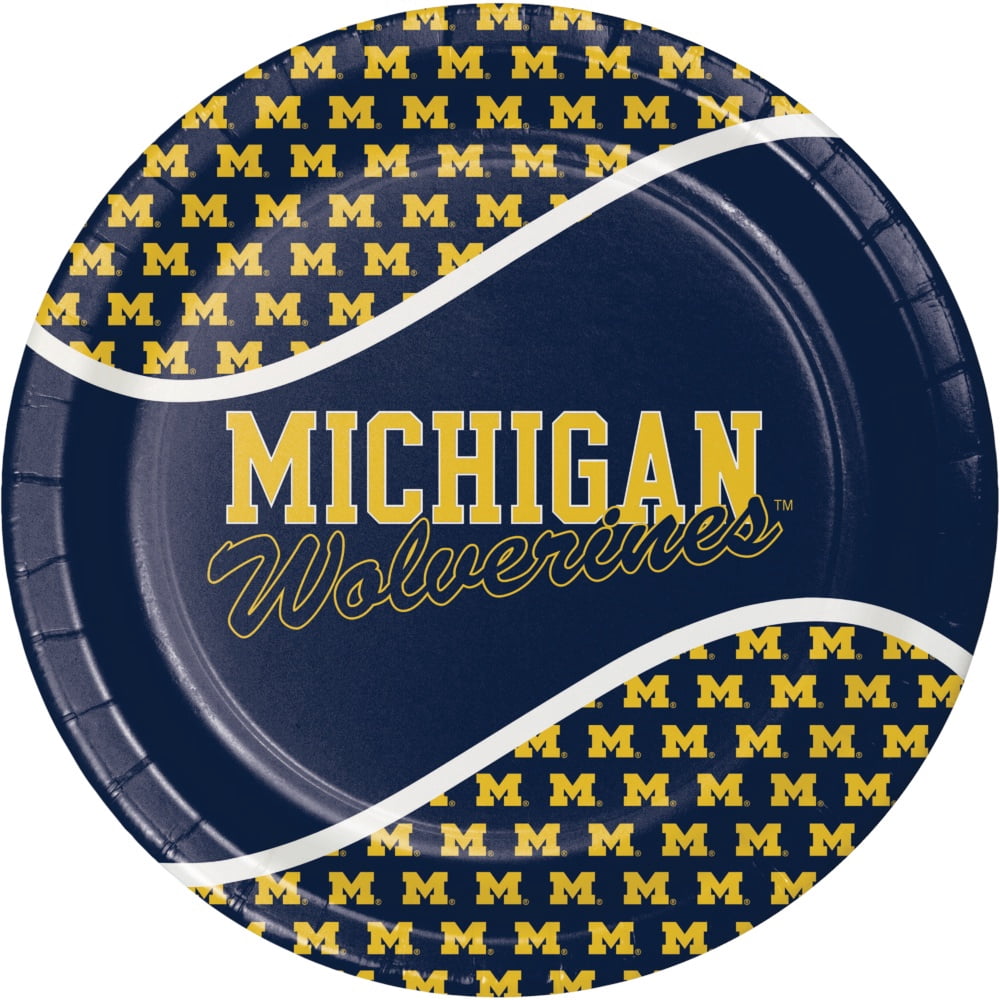 Creative Converting University of Michigan Paper Plate and Napkin Party Kit, Serves 16