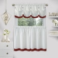 thumbnail image 2 of Kate Aurora Country Farmhouse 3 Pc Solid Cafe Kitchen Curtain Tier & Tucked Valance Set - Assorted Colors & Sizes, 2 of 3