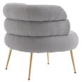 thumbnail image 6 of Royard Oaktree Accent Chair with Ottoman Upholstered Round Back Leisure Chairs with Gold Metal Legs Modern Teddy Boucle Chair and Footrest Set Single Sofa Chair for Living Room Bedroom， Gray, 6 of 7
