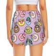 thumbnail image 2 of Lsque Cute Donuts Printed Women's Running Shorts with Liner Pockets,Elastic Quick Dry Workout Athletic Gym Yoga Shorts,Womens High Waist Shorts-Small, 2 of 9