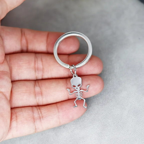 Halloween Skeleton Keychain For Women Men Creative Stainless Steel Skull Pendant Key Chain Fashion Bag Accessories Keyring
