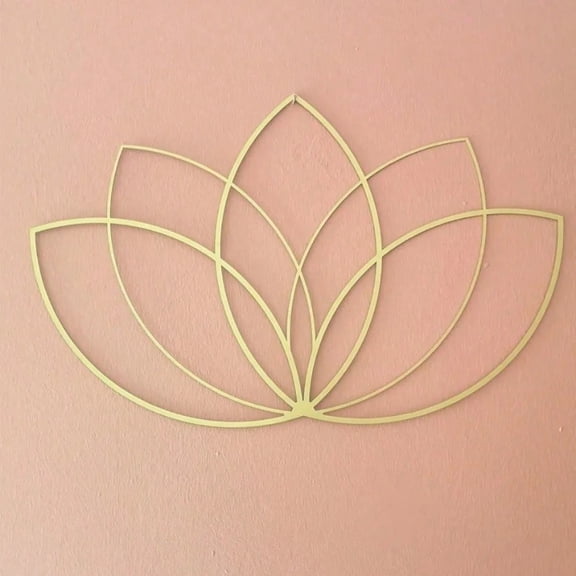 HELLOYOUNG Golden Lotus Metal Wall Art Modern Zen Decor Large Iron Sculpture for Living Room Bedroom Black