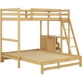 thumbnail image 6 of DEALTOPS Bunk Beds Twin Over Full Size with Built-in Desk and Three Drawers, Wooden Storage Bunk Beds with Removable Bottom Bed - Natural, 6 of 8