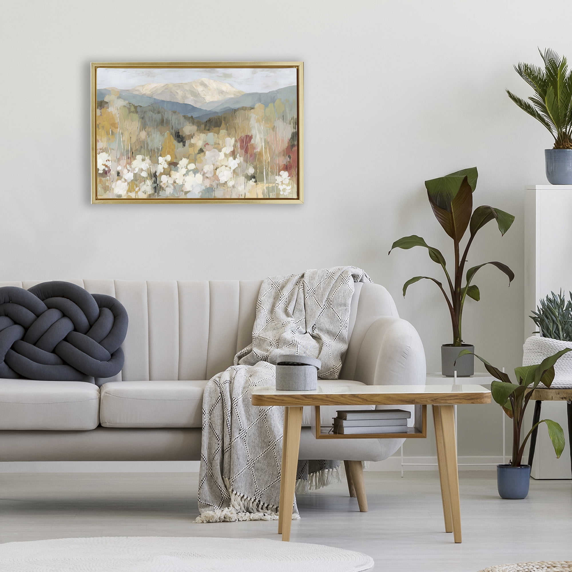 Stupell Industries Autumn Mountain Meadow Gold Framed Floater Canvas Wall Art, design by Chromatic Storm Studio