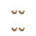 thumbnail image 4 of Qarigey 1 par de pendientes en forma de U con estampado de leopardo colgantes universales para la oreja joyería de moda accesorio para chicas tortuga ligera 2piezas, 4 of 6
