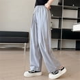 thumbnail image 2 of Afdoent Girls Pants Loose Fit Wide Leg Pants For Girls Soft Crinkle Ice Silk Trousers Casual Bottoms Casual Wear, 2 of 4