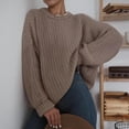 thumbnail image 4 of Lovskoo Sweaters for Women Winter Trendy Long Sleeve Round Neck Pullover Sweater Coffee, 4 of 4