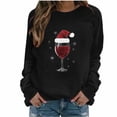 thumbnail image 5 of Sakmal Black Women Christmas Sweatshirts Crew Neck Plus Size Tops Graphic Winter Sweatshirt for Women, 5 of 5