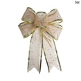 thumbnail image 1 of C Christmas Ribbon Mesh Bow Ornaments Set For Tree Decoration Gift Wrapping Party Festive Decorations With Sparkle Design Indoor And Outdoor Use 5 Pieces 0.18 Pounds, 1 of 7