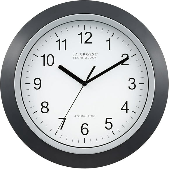 ERDS-WT-3129B 12-Inch Atomic Analog Wall Clock (Black)