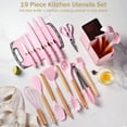 thumbnail image 2 of ACMETOP 19 Pieces Kitchen Utensils Set-11 Silicone Cooking Utensils Set, 6 Stainless Steel Sharp Knife set, 2 Cutting Board and Holder (Pink), 2 of 9