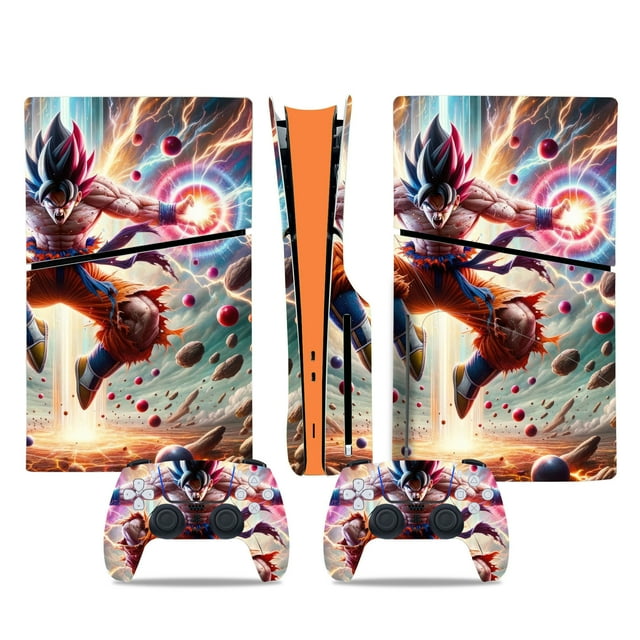 HHHC Vinyl Skin For PS5 Slim Disk Edition Console And Controllers Dragon Ball
