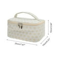 thumbnail image 2 of Bolsas de Maquillaje de Viaje de Puntos Cuadrados Ligeras Únicas 1 Pc para Viaje Blanco Amarillo Poliéster, 2 of 5
