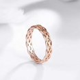 thumbnail image 2 of Joyería de mujer de acero de titanio de moda, anillo de onda hueca tejida minimalista, buen regalo para aniversarios, oro rosa talla 6, 2 of 3
