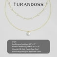 thumbnail image 2 of Turandoss Cultivate Pearl Necklace for Women Trendy 14K Gold Plated Satellite Pearl Pendant Dainty Pearl Necklace Stacked Bride Bridesmaid Gifts Wedding Birthday Gifts Summer Jewelry Trend for Women, 2 of 8