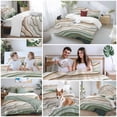 thumbnail image 5 of 3 Piece Sage Green Ombre Duvet Cover Set Queen Size, Microfiber Comforter/Quilt Cover with Corner Ties and 2 Pillowcases, Modern Abstract Geometric Art All Season Soft Bedding with Zipper Closure, 5 of 8