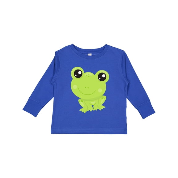 Inktastic Cute Frog, Little Frog, Baby Frog, Green Frog Boys or Girls Long Sleeve Toddler T-Shirt