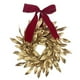 thumbnail image 2 of Corona navideña de hojas doradas con lazo | Elegante decoración navideña para puertas | Enredaderas de plástico reutilizables para la decoración festiva del hogar, 2 of 7