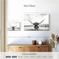 thumbnail image 4 of Elephant Stock Longhorn Texas Bw Wall Art - Horizontal Canvas Wall Art - Living Room Wall Decor - Animal Canvas - Black And Gray Decor By Sisi And Seb - 12" x 8", 4 of 8
