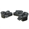 thumbnail image 2 of PonLiving Furniture Cali 3 Piece Faux Leather Reclining Living Room Set Black, 2 of 7