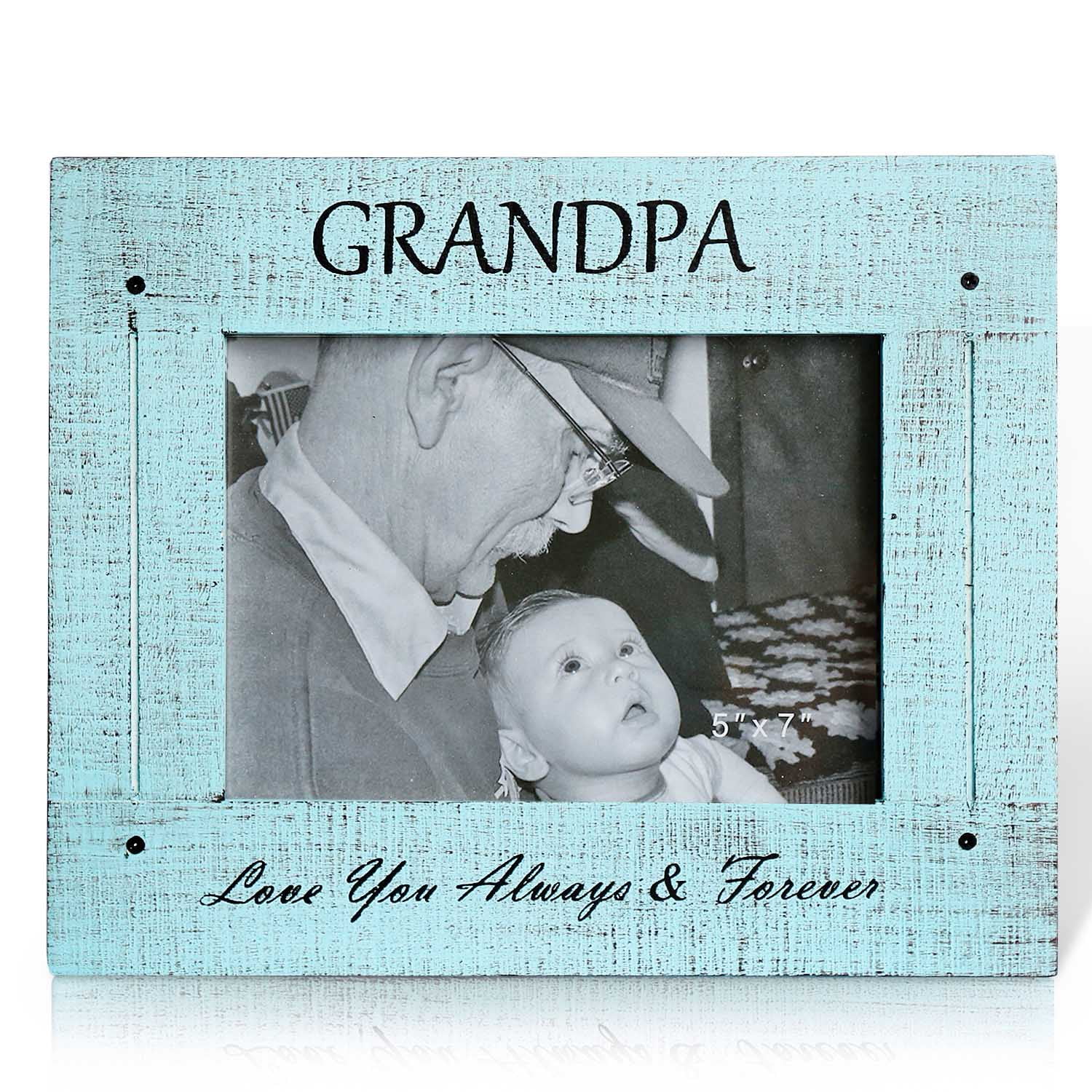 BOLUO Grandpa Picture Frames 5x7, Wall Hanging or Tabletop Display