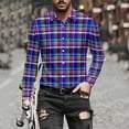 thumbnail image 6 of LIaqionyy Shirts for Men Button down Collared Dress Shirt Christmas Long Sleeve Plaid Business Work Casual Tops, 6 of 7