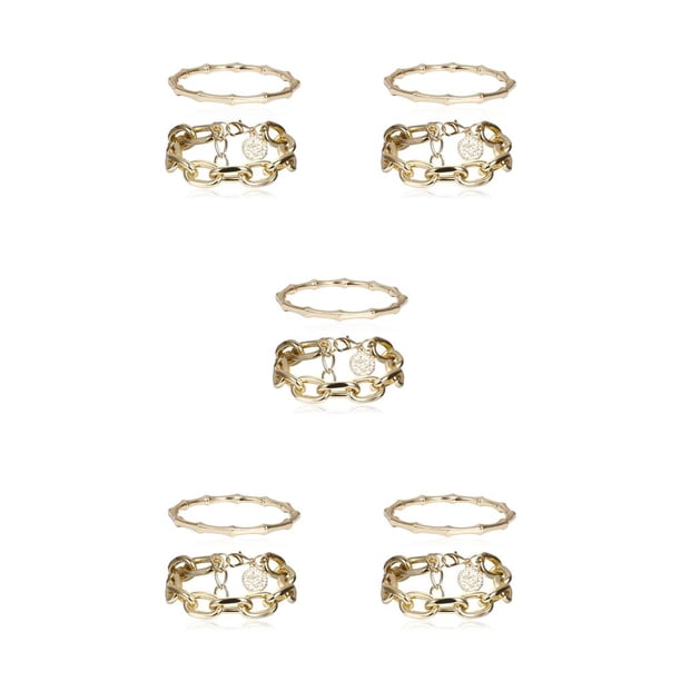 Qarigey 2 unidades/juego de pulseras, brazaletes estéticos, joyería para fiesta de boda, esposa, novia, madre, regalo personalizado dorado Or 5piezas