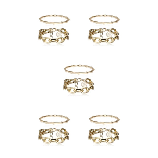 Qarigey 2 unidades/juego de pulseras, brazaletes estéticos, joyería para fiesta de boda, esposa, novia, madre, regalo personalizado dorado Or 5piezas